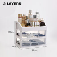 1 pcs Cosmetic Receiving Box Transparent Makeup Organizer Storage Acrylic Organizer 2 layers