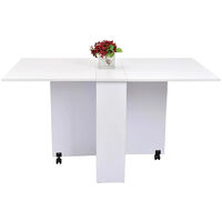 Dining Table Folding Desk w/ wheels White