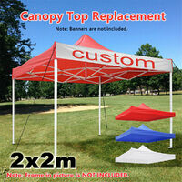 2x2M 1-Tier Outdoor Garden Canopy Gazebo Top Cover Roof Replacement Oxford No Frame (red,Type C 6.8*6.8ft only Top Canopy)