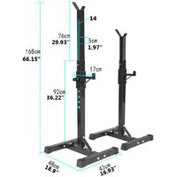 Adjustable Squat Barbell Power Rack Stand Weight Bench Support Home Gym Fitness