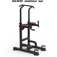 Power Tower Adjustable Height Home Fitness Workout Dip Station Pull up Bar (S4-With stabilizer bar)