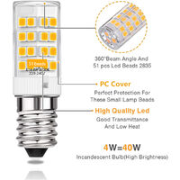 5Pcs E14 SES LED Bulbs 4W Capsule Light Warm White 220-240V Replace Halogen