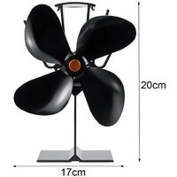 4 Blade Aluminum Chimney Fan Powered By The Heat ecological economy Fan Of Fuel Wood Burner Cleaning Logs Hot Winter Mohoo
