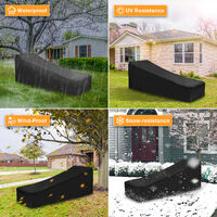 Waterproof Sunbed/Sun Lounger Garden Furniture Cover Black Patio Rattan Outdoor