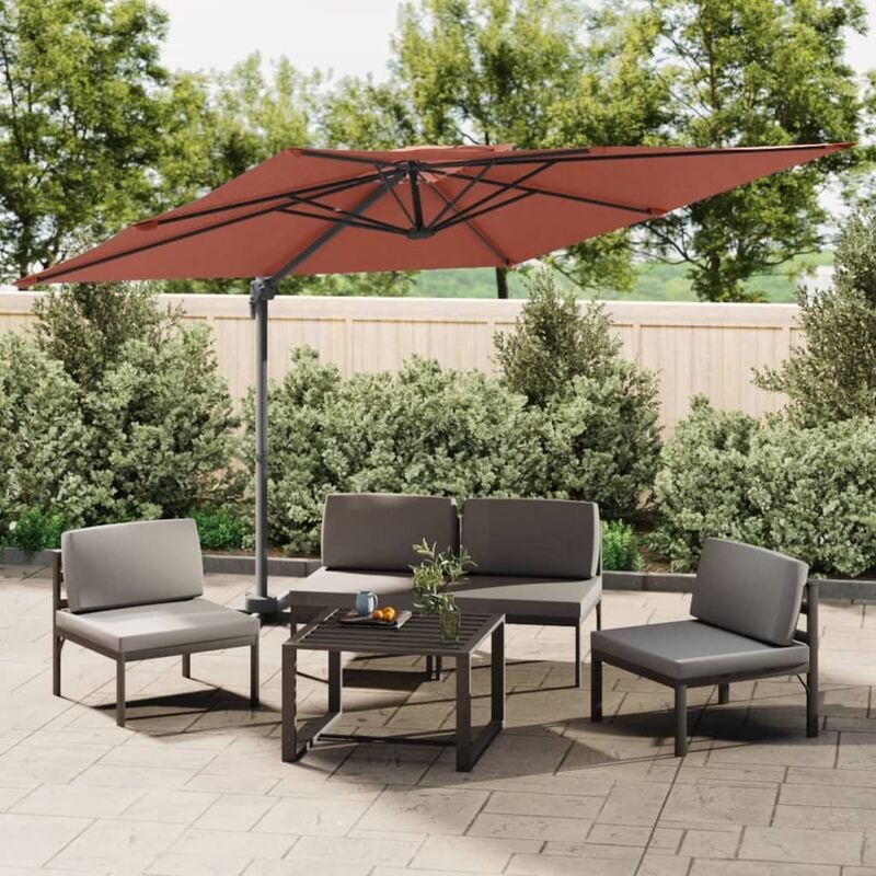 Parasol de jardin semi-circulaire 270 cm noir GALATI