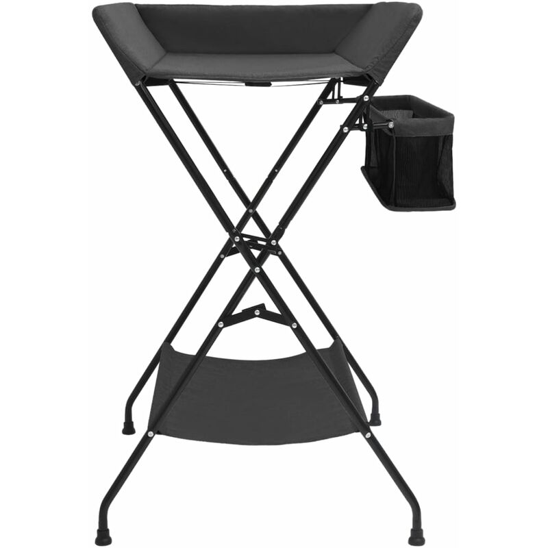 Table et chaise enfant Giantex table à langer bébé pliante gris 80 × 63 ×  103cm avec panier de rangement à côté structure en fer charge max 10kg pour  nouveaux-nés