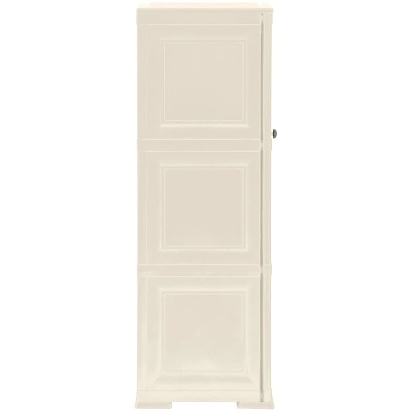 Armoire plastique 40x43x164 cm design de bois blanc angora