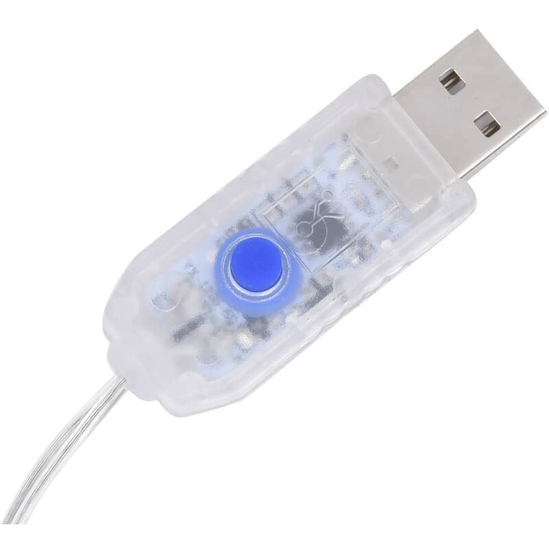 Rideau lumineux USB avec télécommande 3x3m 300 LED 8 modes d'éclairage avec  Timer USB 5V DC 3200K blanc chaud - Luminaires extérieur à la Fnac