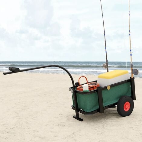 VEVOR Chariot de Pêche de Plage Capacité de Charge 136,07 kg Chariot avec 8  Supports