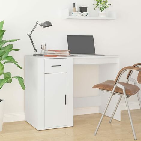 Maison Exclusive - Bureau avec tiroirs Blanc 102x50x76 cm Bois d'ingénierie