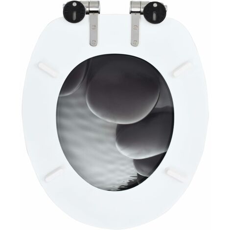 Siège de toilette MDF Plage forme '0' avec double système d'abaissement abattant  WC standard salle de bain lunette couvercle toilette : : Bricolage