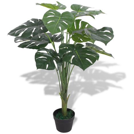 Plante artificielle monstera h. 180 cm feuilles de tortue réalistes pot  inclus Couleur vert Homcom