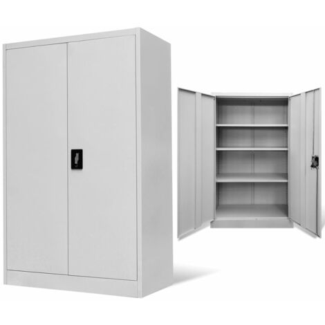 Armoire de rangement metallique 2 tiroirs 4 portes meuble de bureau  180x90x40cm
