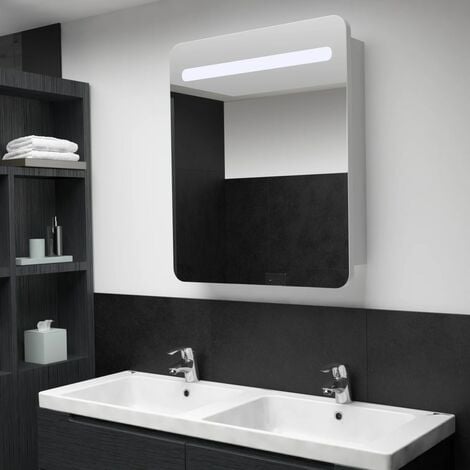 Meuble Miroir d'angle Salle de Bain 31cm Noir-Dark