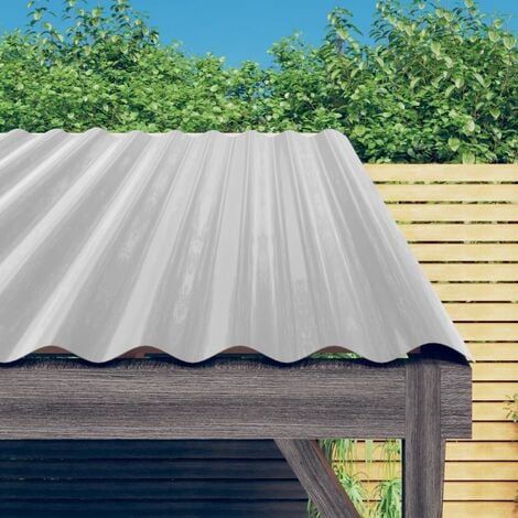 Panneaux de toit 12 pcs Acier enduit de poudre Argenté 60x36 cm