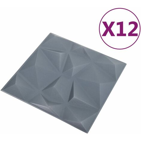 Panneaux muraux 3D 24 pcs 50x50 cm Noir diamant …