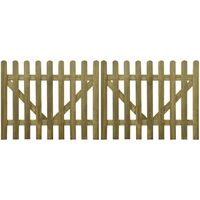 Portail de clôture à piquets 2 pcs Bois imprégné 300x120 cm