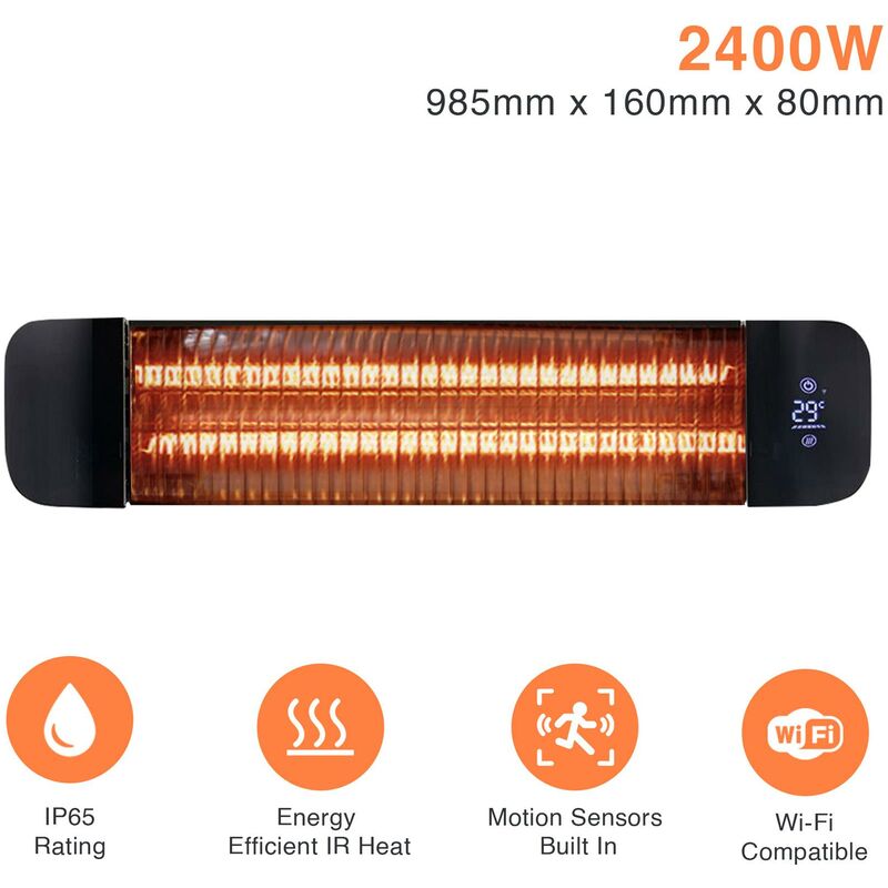2400W Aurora Wi-Fi Remote Controllable Infrared Bar Heater