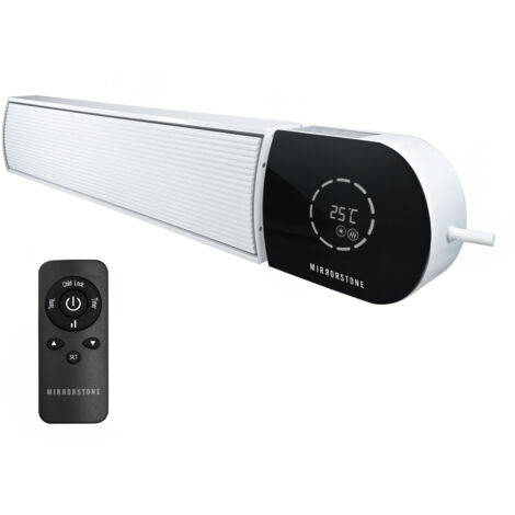 Mirrorstone 1800W Ionis Wi-Fi Remote Far Infrared Bar Heater White ,Wall and Ceiling Mounted