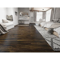Mirrorstone Dark Walnut Plank Luxury LVT Dry Back Flooring Glue Down 100% Waterproof 3.468m² Pack (16 planks/box - Size 7'' wide × 48'' length (17.78cm×121.92cm) Each)