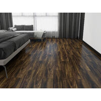 Mirrorstone Dark Walnut Plank Luxury LVT Dry Back Flooring Glue Down 100% Waterproof 3.468m² Pack (16 planks/box - Size 7'' wide × 48'' length (17.78cm×121.92cm) Each)