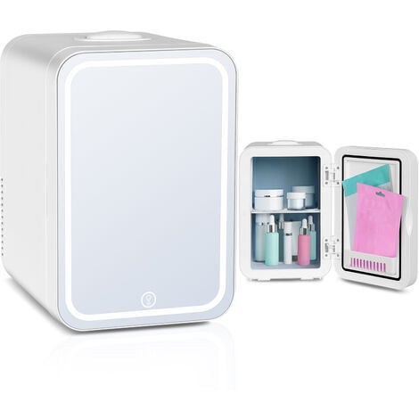 Puluomis Mini Frigo de Chambre 10L Maquillage Mini-Réfrigérateur  électronique 220V/12V portable avec poignée Noir