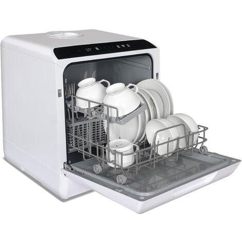 Puluomis Lave Vaisselle Pose Libre Posable- 2 Couverts - 5 Programmes -  Blanc