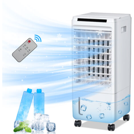 Puluomis Climatiseur Mobile Refroidisseur d'air avec refroidissement par eau, refroidisseur par évaporation 3 en 1, ventilateur, mode nuit,  7 L