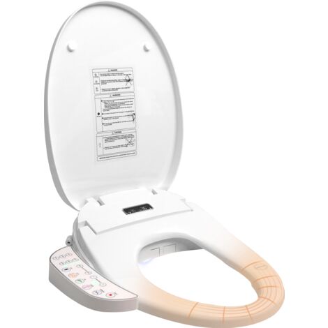 Siège De Toilette Intelligent Bidet Chauffant YTM2411 - Blanc ABS, Ovale, Fixation Universelle