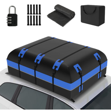 Puluomis – Coffre de toit voiture 585L imperméable 500D – Capacité 6 valises – Dimensions 130x100x45cm – Sangles de sécurité – Adapté SUV, camion