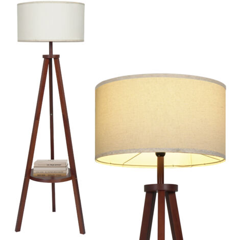 Lampadaire en liane de vigne et abat-jour noir H157 Assane | Maisons du