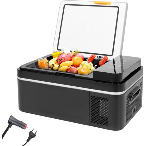 Puluomis– Réfrigérateur de voiture portable 20 L – Plage de température -20 ℃ à 20 ℃ – Double zone – Écran tactile intelligent – 12/24V CC, 100-240V CA-gris
