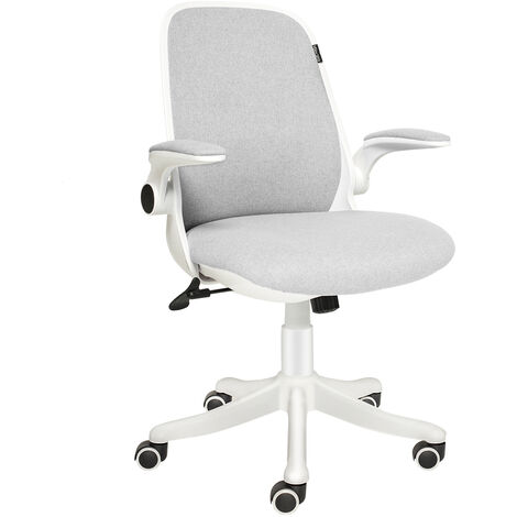 Chaise De Bureau Fauteuils A Dossier Resille Pivotant Avec Accoudoirs Rabattables Soutien Lombaire Blanc Creme De Oc077 Gw