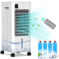 Puluomis – Climatiseur mobile silencieux 3 en 1 – Refroidissement, ventilation, déshumidification – Minuterie 12H, 400m³/h, 8L – Télécommande, oscillation 70°