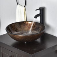 Vasque à Poser Céramique Lavabo Lave-Mains Évier pour Salle de Bain Toilettes