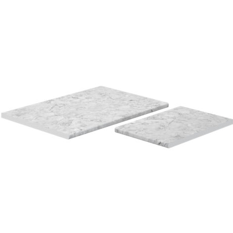 Küchenarbeitsplatte R-Line, Marmor Weiß, 114 cm (passend für 87x87 Eckschrank), Vicco