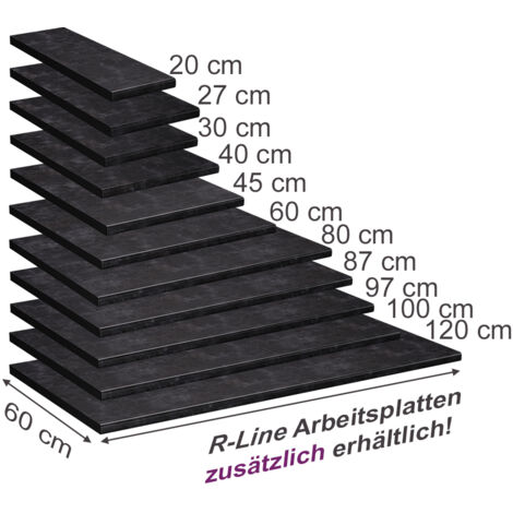 Küchenarbeitsplatte R-Line, Anthrazit, 45 cm, Vicco
