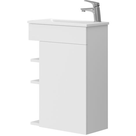 Badmöbel-Set Amadeo, Weiß, 2 Teile, mit Waschbecken, Vicco