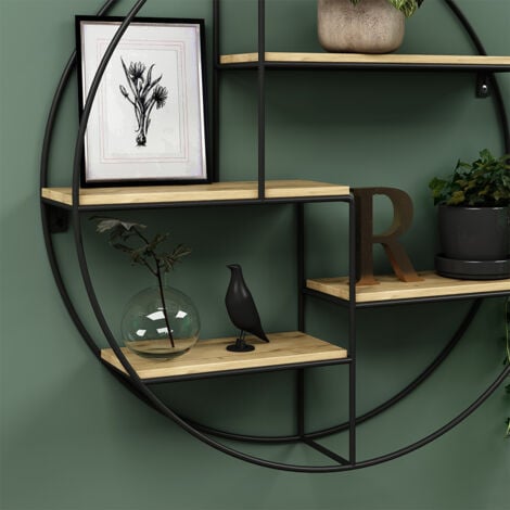 Wandregal Fyrk, Eiche, 55 x 55 cm Rund, Vicco