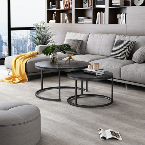 Couchtisch-Set Montreal, Schwarz, 77 x 40 cm 2 Teile, Vicco
