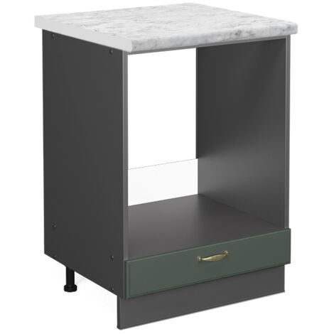 Herdumbauschrank Fame-Line, Grün-Gold Landhaus, 60 cm , AP Marmor, Vicco