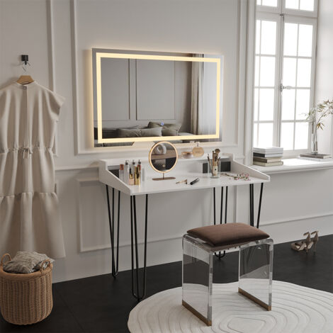 Vicco Bureau Sannar, Eiken/Zwart, 110 x 60 cm met laden