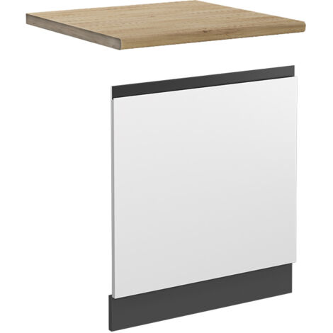 Frontblende R-Line, Weiß, 60 cm , AP Eiche, Vicco