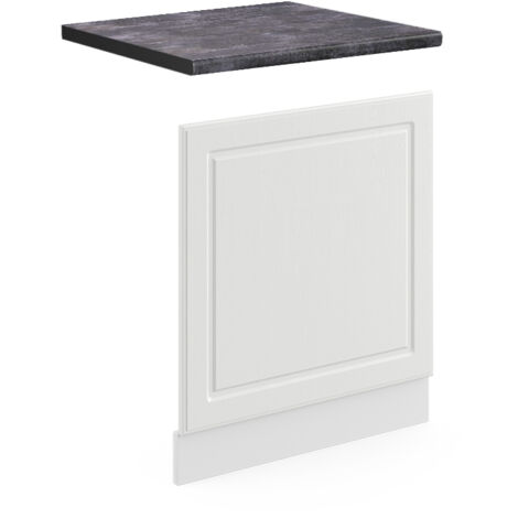 Frontblende R-Line, Weiß Landhaus, 60 cm , AP Anthrazit, Vicco