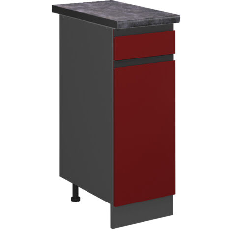 Küchenunterschrank R-Line, Rot, 30 cm , AP Anthrazit, Vicco