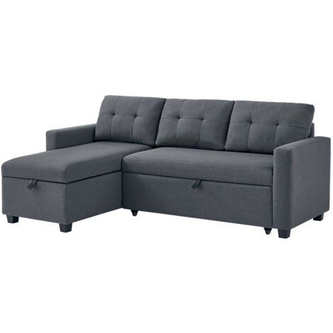 Sofa L Form Campina, Grau, 226 x 163 cm mit Schlaffunktion, Vitalispa