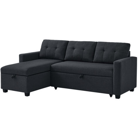 Sofa L Form Campina, Anthrazit, 226 x 161 cm, Vitalispa