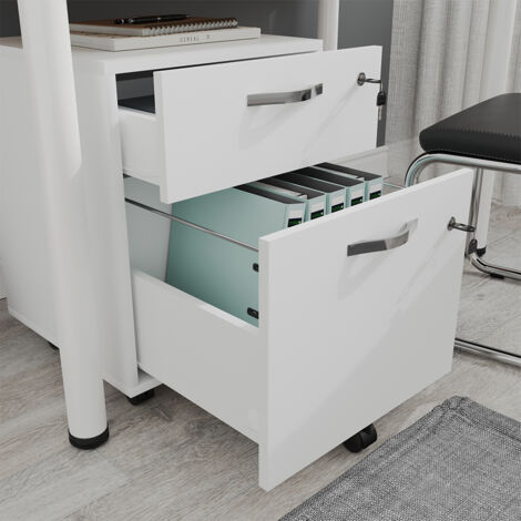 Vicco Rollcontainer 'Ansel' – 60x40x77,4 Cm, Mit Schubladen & Rollen | Weiß/Sonoma, Spanplatte, Viel Stauraum