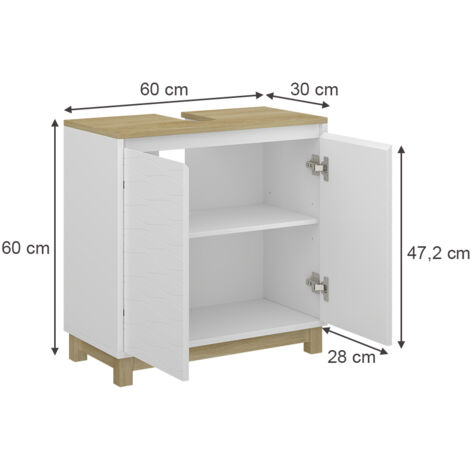 Wastafelonderkast Marelle Antraciet/Artisan 60 x 57.5 cm met 2 deuren Vicco | Antraciet/Artisan | Wastafelonderbouw 60 cm | 406673140577006