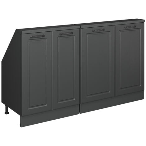 Dachschrägenschrank-Set Rion, Anthrazit Landhaus/Anthrazit, 2er Set, Vicco